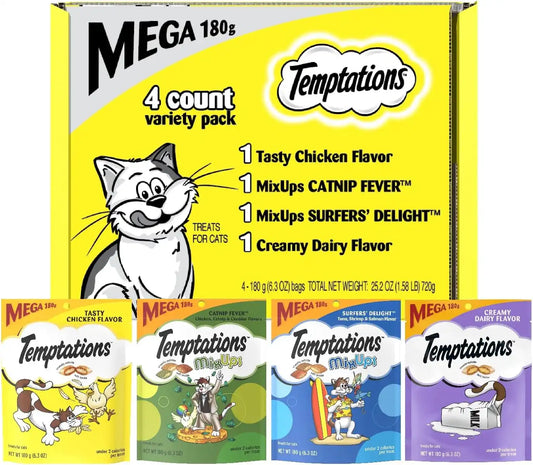 Temptations Classic Crunchy Cat Treats, Mix-ups Variety, 6.3 oz, 4 Pack
