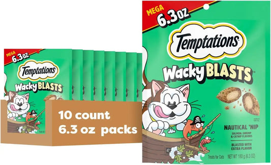 Temptations Wacky Blasts Cat Treats, Nautical 'Nip Flavor, 6.3 oz, 10 Pack