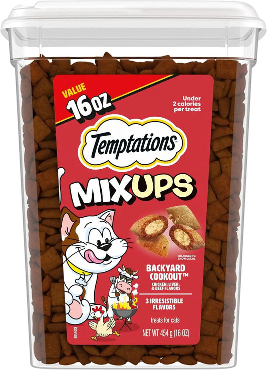 Temptations MixUps Crunchy and Soft Cat Treats, Cookout Flavor, 16 oz