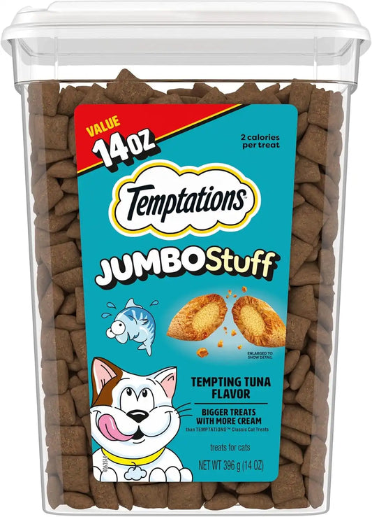 Temptations Jumbo Stuff Crunchy & Soft Cat Treats, Tuna, 14 oz