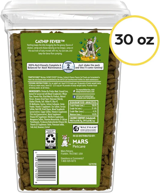 Temptations MixUps Crunchy and Soft Cat Treats, Catnip Fever, 30 oz