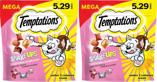 Temptations Cat Treats, Crustacean Celebration Flavor, 5.29 oz | Crunchy and Soft | Pack of 2 | ShakeUps
