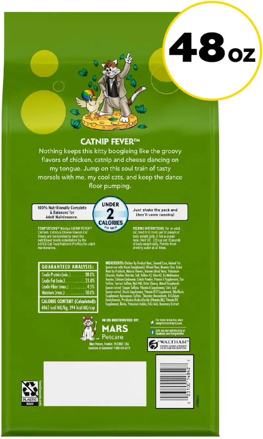 Temptations MixUps Crunchy and Soft Cat Treats, Catnip Fever, 48 oz