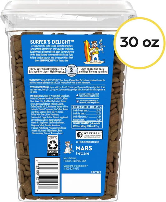 Temptations MixUps Crunchy Cat Treats, Surfer's Delight, 30 oz
