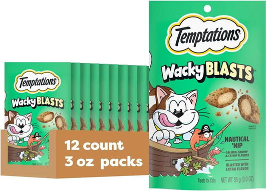 Temptations Wacky Blasts Cat Treats, Nautical 'Nip Flavor, 3 oz, 12 Pack