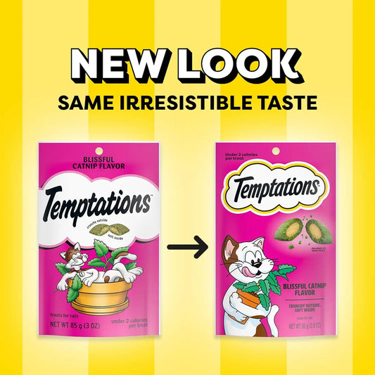 Temptations Classic Crunchy Cat Treats, Blissful Catnip, 3 oz, 12 Pack