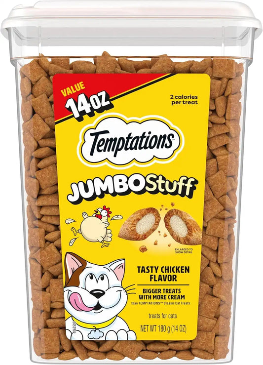 Temptations Jumbo Stuff Crunchy & Soft Cat Treats, Chicken, 14 oz