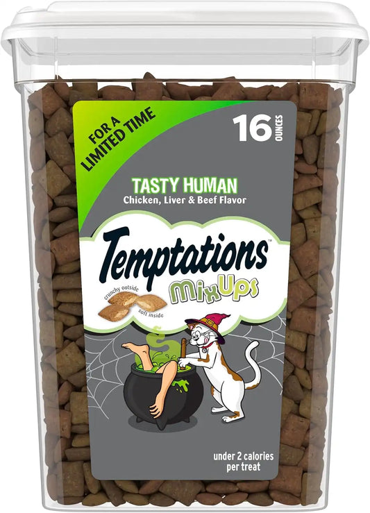 Temptations MixUps Crunchy and Soft Cat Treats, Tasty Human, 16 oz