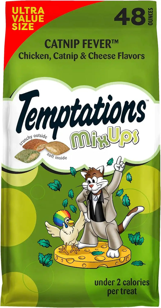 Temptations MixUps Crunchy and Soft Cat Treats, Catnip Fever, 48 oz