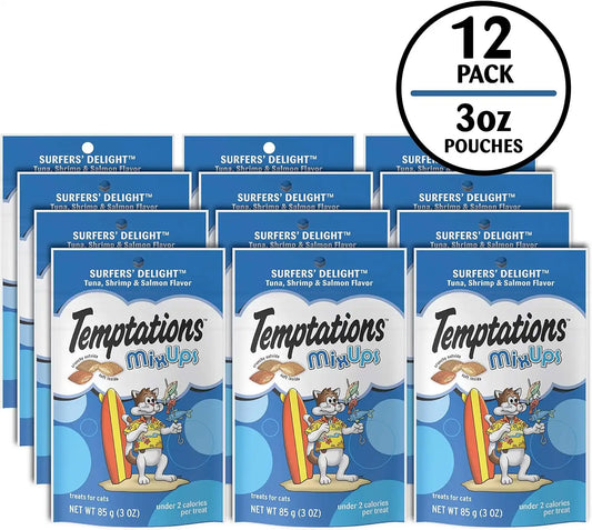 Temptations MixUps Crunchy Cat Treats, Surfer's Delight, 3 oz, 12 Pack