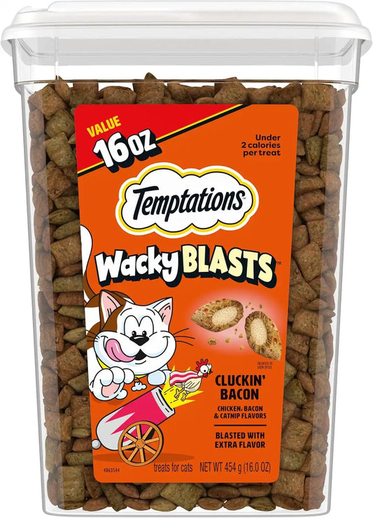Temptations Wacky Blasts Cat Treats, Cluckin' Bacon Flavor, 16 oz