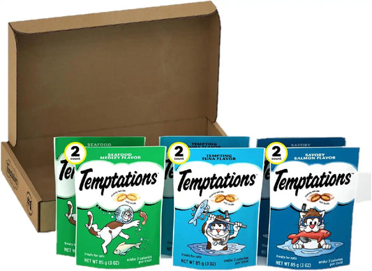 Temptations Classic Crunchy Cat Treats, Seafood Lovers, 3 oz, 6 Pack