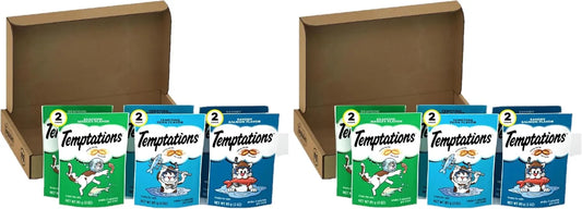 Temptations Cat Treats Classic Crunchy and Soft Seafood Lovers Variety Pack,3 oz. Pouches,(Pack of 12)