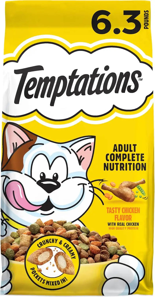 Temptations Adult Dry Cat Food, Tasty Chicken Flavor, 6.3 lb, 3 Pack