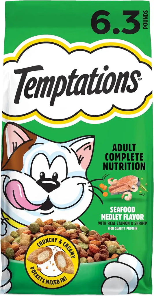 Temptations Adult Dry Cat Food, Seafood Medley Flavor, 6.3 lb