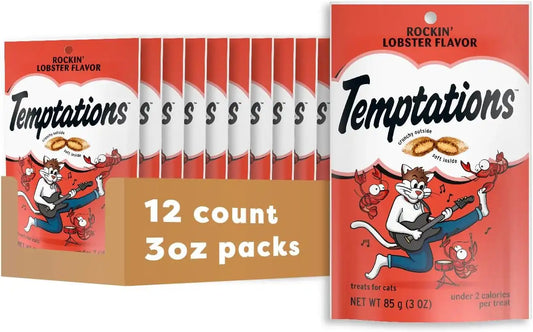 Temptations Classic Crunchy Cat Treats, Rockin' Lobster, 3 oz, 12 Pack