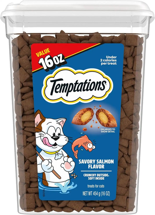 Temptations Classic Crunchy and Soft Cat Treats, Savory Salmon, 16 oz