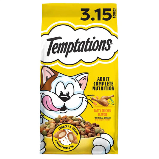 Temptations Dry Cat Food, Tasty Chicken Flavor, Adult Cat Food Dry Recipe, 3.15 lb. Bag