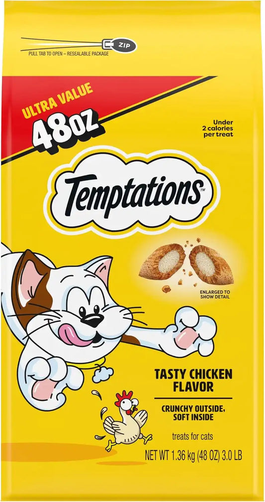 Temptations Classic Crunchy and Soft Cat Treats, Tasty Chicken, 48 oz
