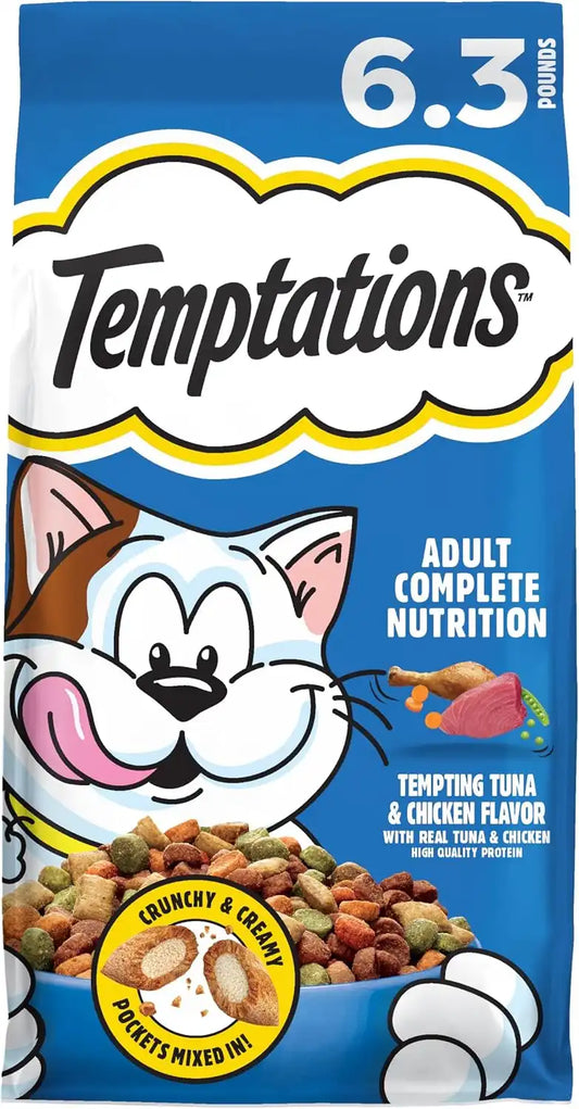 Temptations Adult Dry Cat Food, Tuna & Chicken Flavor, 6.3 lb, 3 Pack