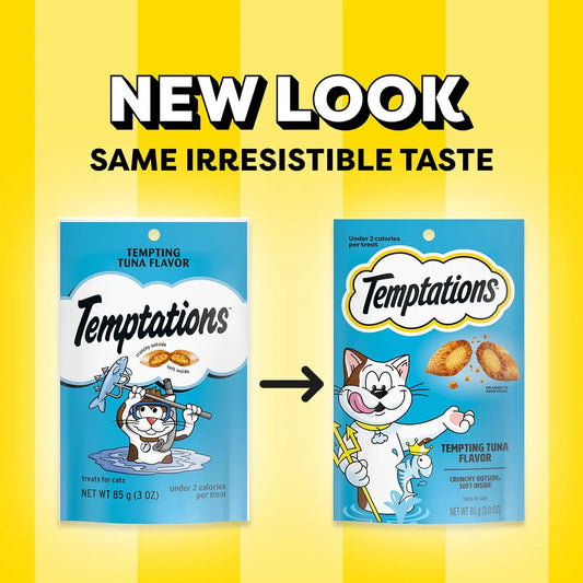Temptations Classic Tempting Tuna Crunchy and Soft Cat Treats, 3 oz, 12pk